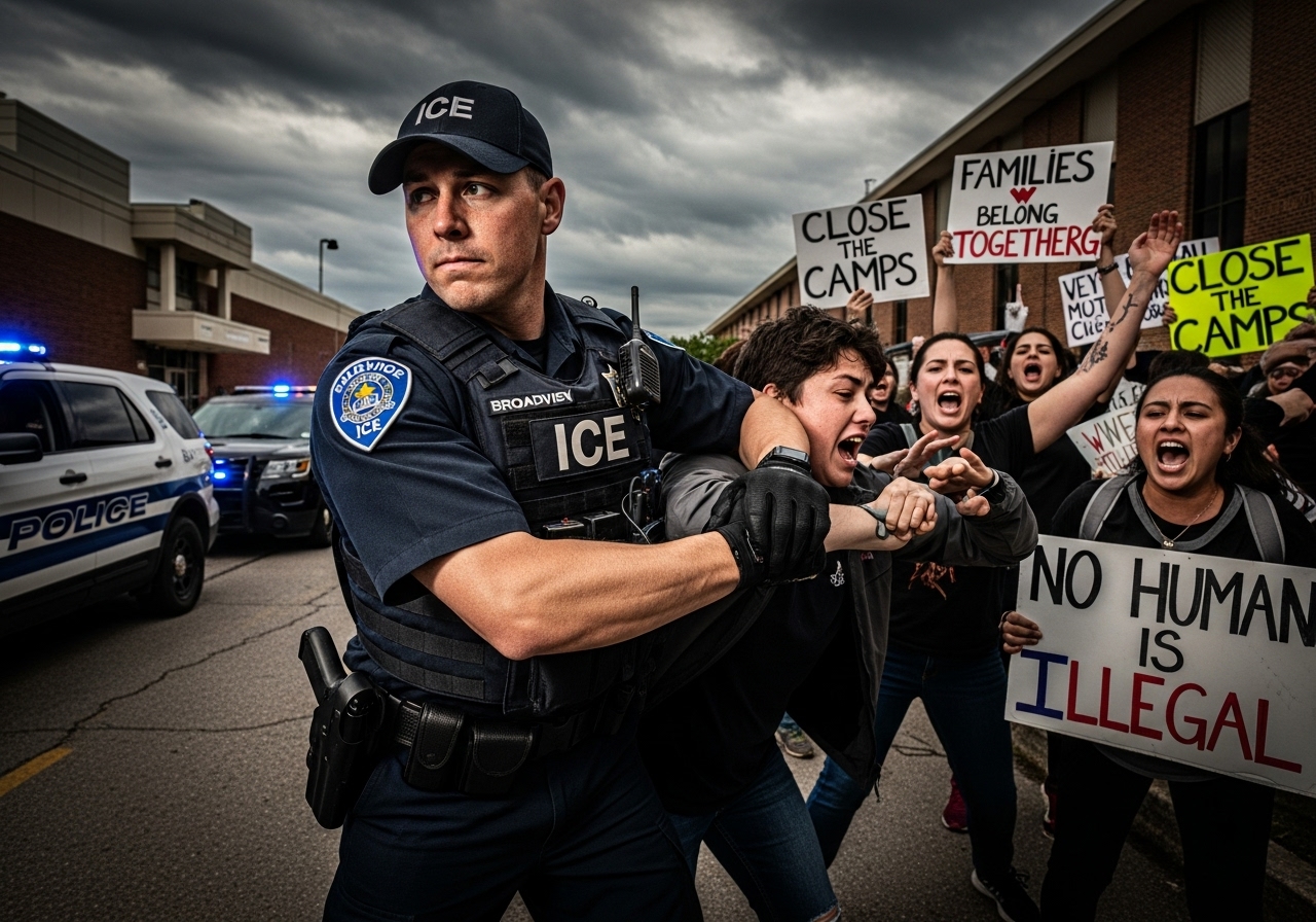 ICE Officer’s Bold Move Silences Unruly Protesters
